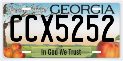 GA license plate CCX5252