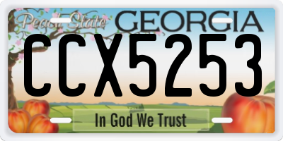 GA license plate CCX5253