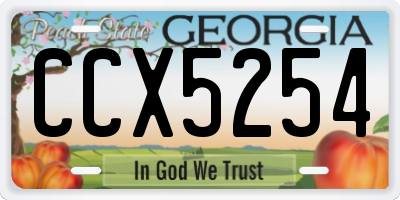 GA license plate CCX5254