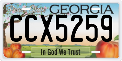 GA license plate CCX5259