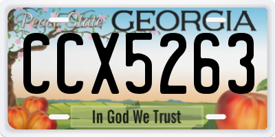 GA license plate CCX5263