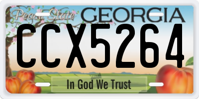 GA license plate CCX5264