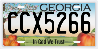 GA license plate CCX5266