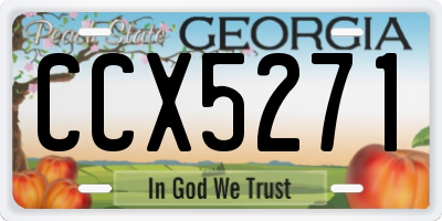 GA license plate CCX5271