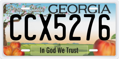 GA license plate CCX5276