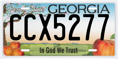 GA license plate CCX5277