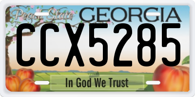 GA license plate CCX5285