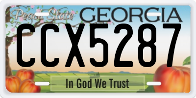 GA license plate CCX5287