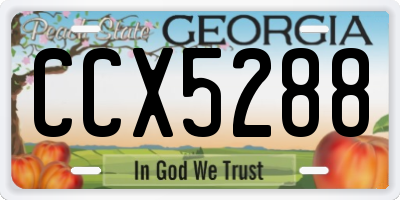 GA license plate CCX5288