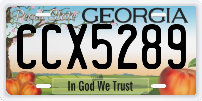 GA license plate CCX5289