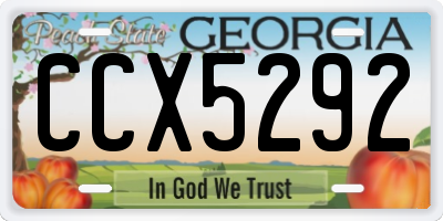 GA license plate CCX5292