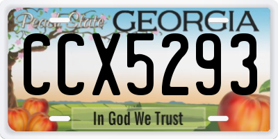 GA license plate CCX5293