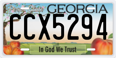 GA license plate CCX5294