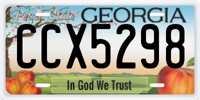GA license plate CCX5298