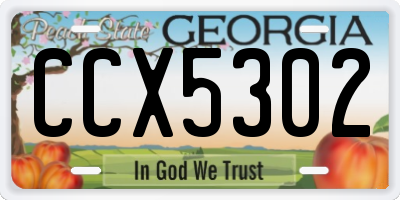 GA license plate CCX5302