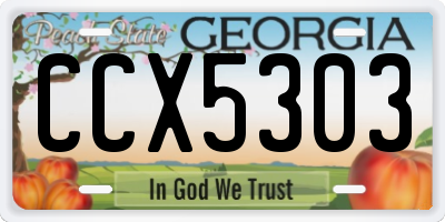 GA license plate CCX5303