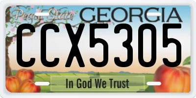 GA license plate CCX5305