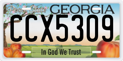 GA license plate CCX5309