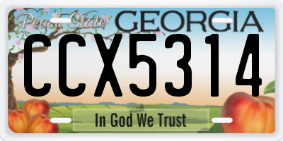 GA license plate CCX5314