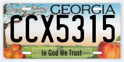 GA license plate CCX5315