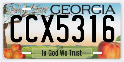 GA license plate CCX5316