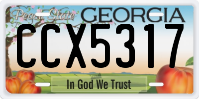 GA license plate CCX5317