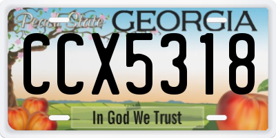 GA license plate CCX5318