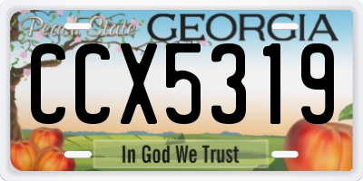 GA license plate CCX5319