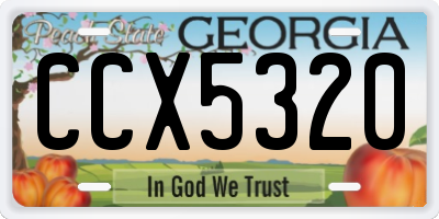 GA license plate CCX5320