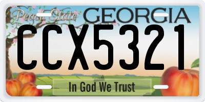 GA license plate CCX5321