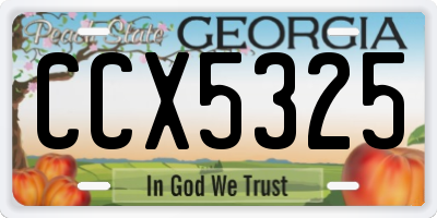 GA license plate CCX5325