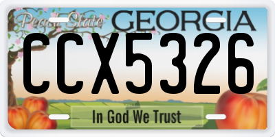 GA license plate CCX5326