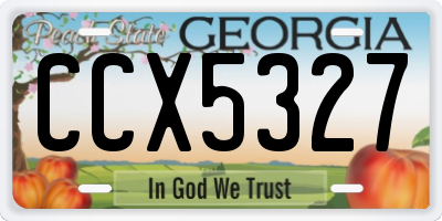 GA license plate CCX5327