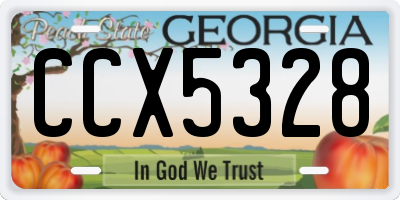GA license plate CCX5328