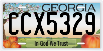GA license plate CCX5329