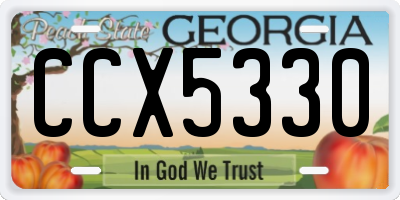 GA license plate CCX5330