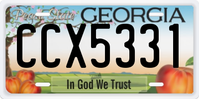 GA license plate CCX5331