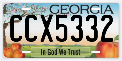 GA license plate CCX5332