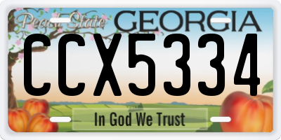 GA license plate CCX5334