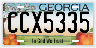 GA license plate CCX5335