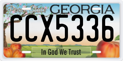 GA license plate CCX5336