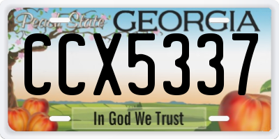 GA license plate CCX5337