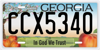 GA license plate CCX5340