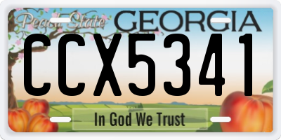 GA license plate CCX5341