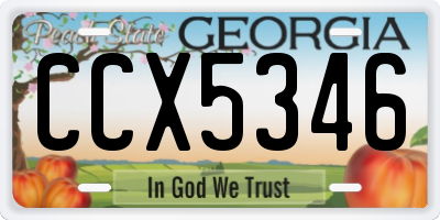 GA license plate CCX5346