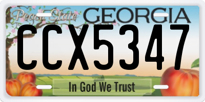 GA license plate CCX5347