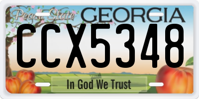 GA license plate CCX5348