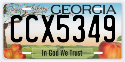 GA license plate CCX5349