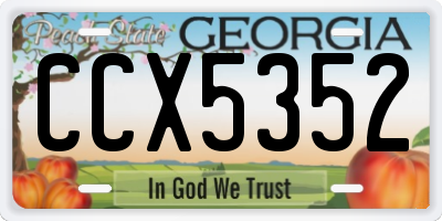 GA license plate CCX5352