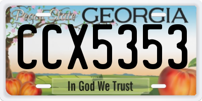 GA license plate CCX5353